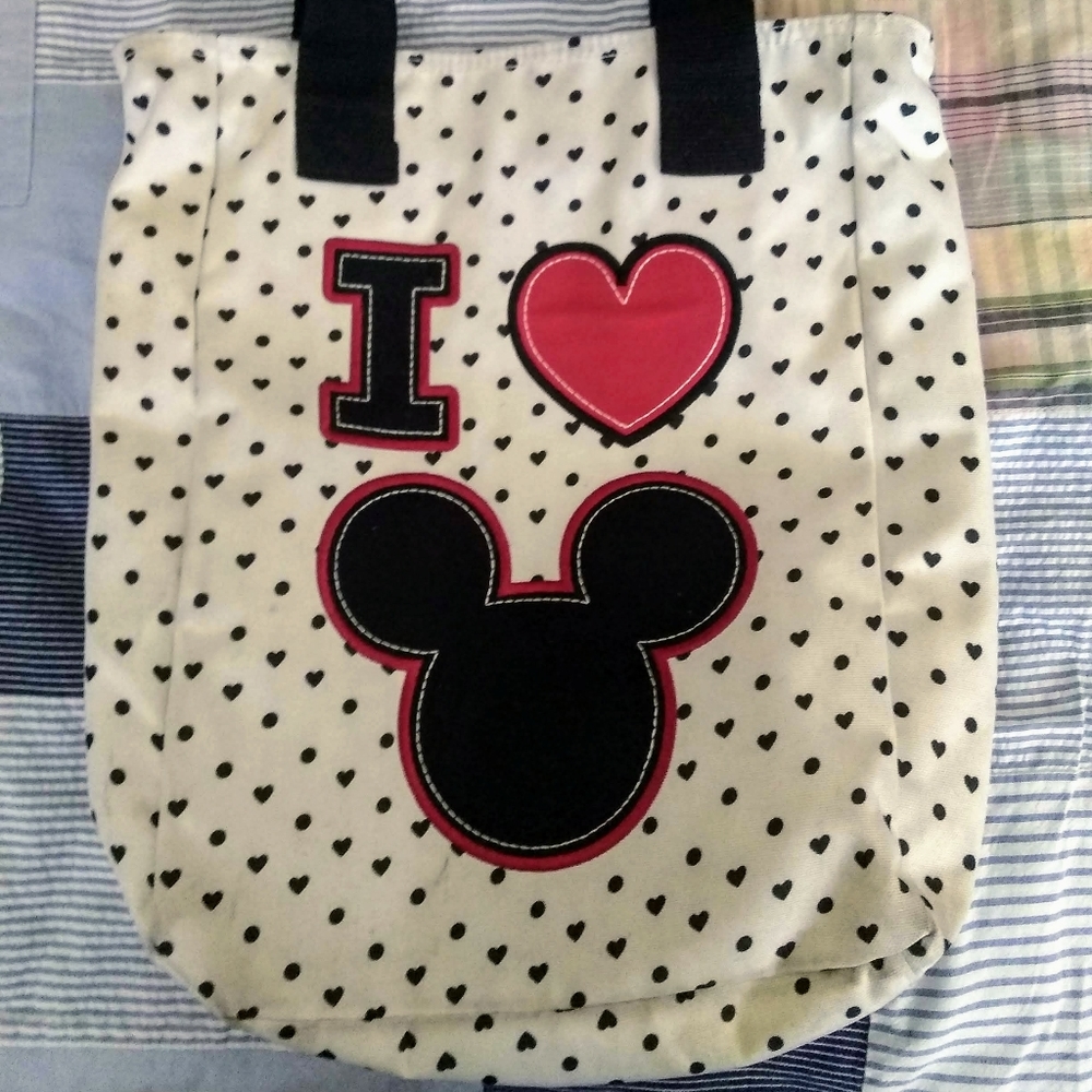 Disney I ♥️ Mickey polka dot tote bag
